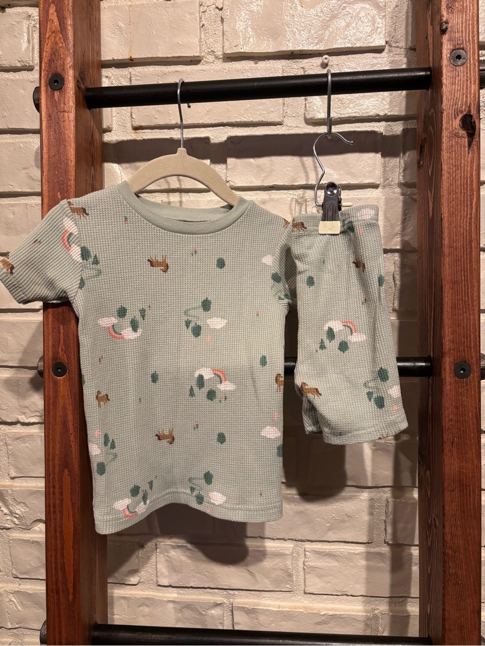 Sage Green Waffle Knit Pajama Set